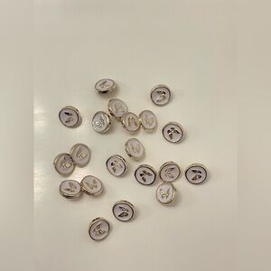 NIP 20pcs Gold and White Butterfly Buttons